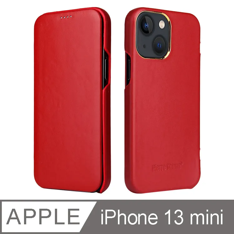 Fierre Shann 真皮紋 iPhone 13 (6.1吋) 錢包支架款 磁吸側掀手工PU皮套保護殼-紅色 歷史價格詳細信息