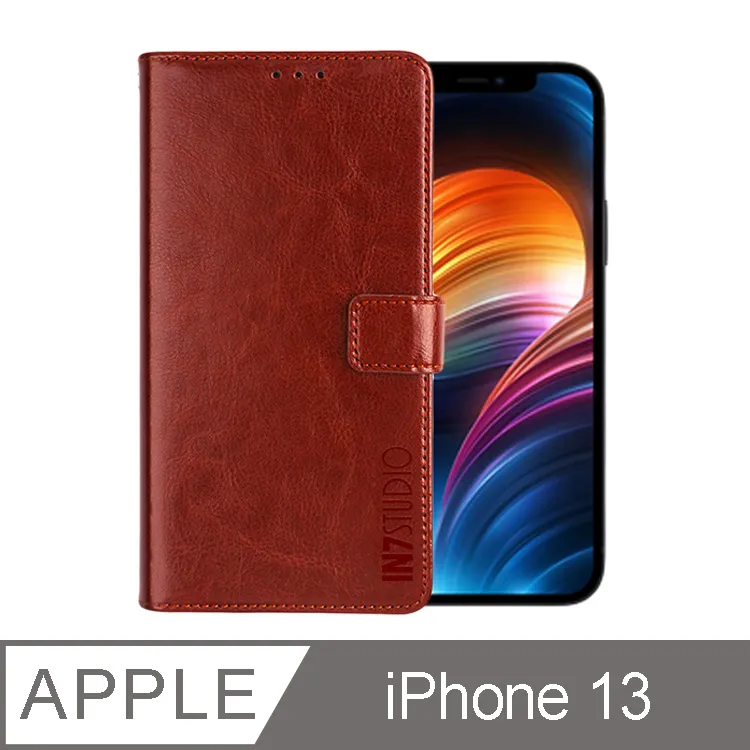 IN7 瘋馬紋 iPhone 13 Pro (6.1吋) 錢包式 磁扣側掀PU皮套 吊飾孔 手機皮套保護殼-紅色 歷史價格詳細信息
