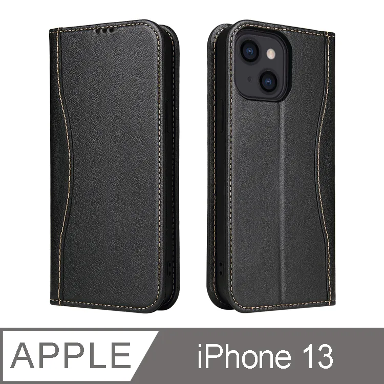 Fierre Shann 真皮紋 iPhone 13 (6.1吋) 錢包支架款 磁吸側掀手工PU皮套保護殼-紅色 歷史價格詳細信息