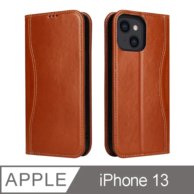Fierre Shann 真皮紋 iPhone 13 (6.1吋) 錢包支架款 磁吸側掀手工PU皮套保護殼-紅色 歷史價格詳細信息