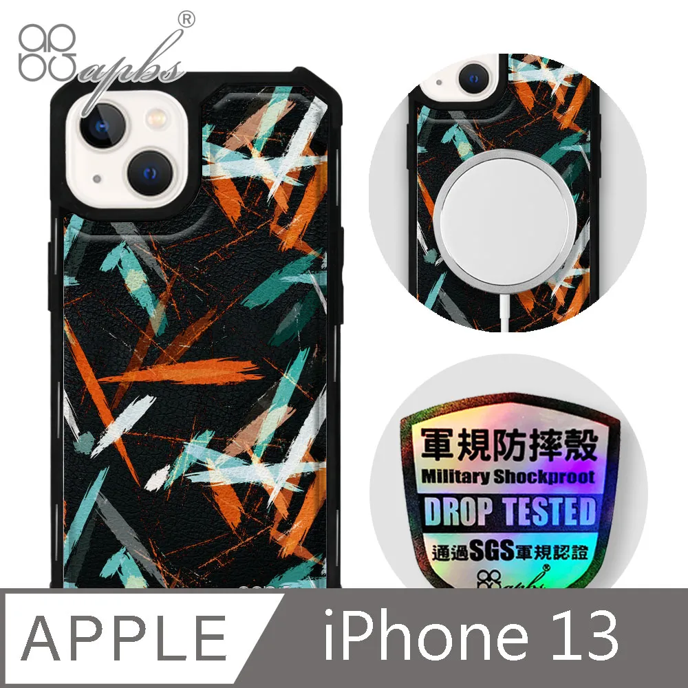 apbs iPhone 13 6.1吋軍規防摔皮革磁吸手機殼-經典牛紋-多圖可選02(上光版) 歷史價格詳細信息
