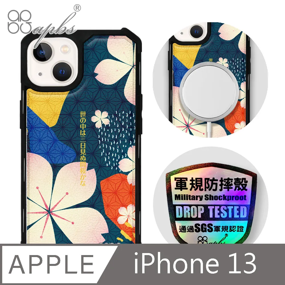 apbs iPhone 13 6.1吋軍規防摔皮革磁吸手機殼-經典牛紋-多圖可選02(上光版) 歷史價格詳細信息