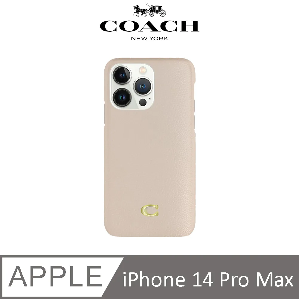 【COACH】iPhone 14 精品真皮手機殼 粉白色經典大C 歷史價格詳細信息