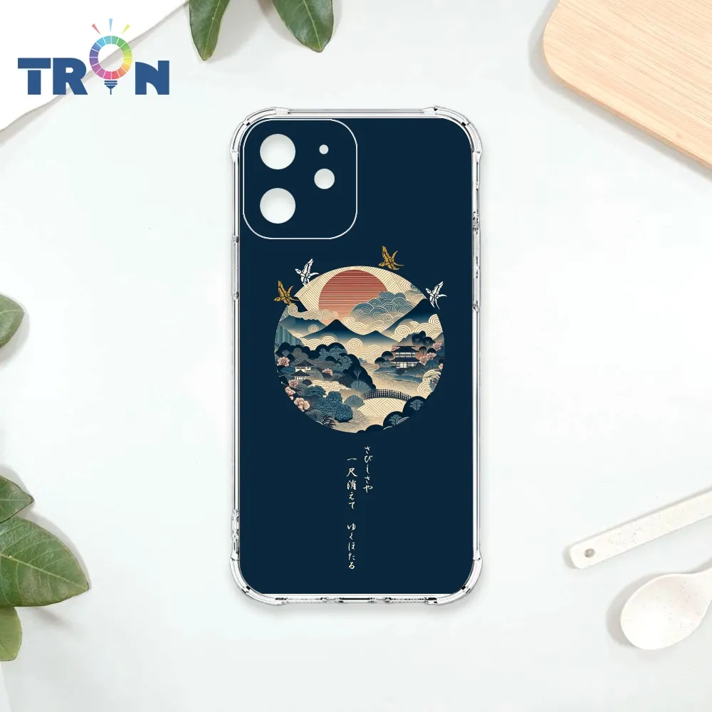 TRON IPhone 12 古風水墨畫紅牡丹花 四角防摔殼 手機殼 歷史價格詳細信息