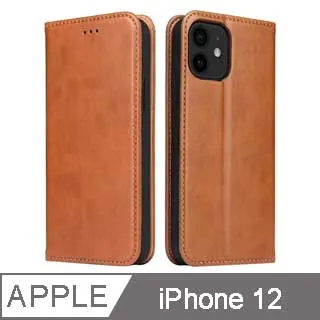 Fierre Shann 真皮紋 iPhone 12 Pro Max (6.7吋) 錢包支架款 磁吸側掀手工PU皮套保護殼-紅色 歷史價格詳細信息