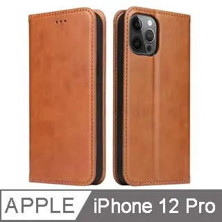 Fierre Shann 真皮紋 iPhone 12 Pro Max (6.7吋) 錢包支架款 磁吸側掀手工PU皮套保護殼-紅色 歷史價格詳細信息