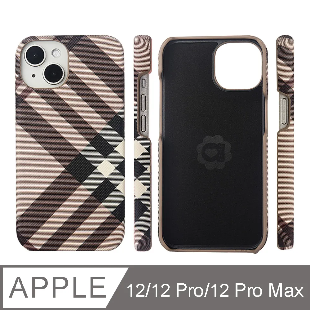 Aguchi 亞古奇 iPhone 12/12 Pro/12 Pro Max 英倫格紋氣質背蓋手機殼/保護殼-白色 獨家限量發行 歷史價格詳細信息