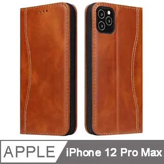 Fierre Shann 真皮紋 iPhone 12 Pro Max (6.7吋) 錢包支架款 磁吸側掀手工PU皮套保護殼-紅色 歷史價格詳細信息