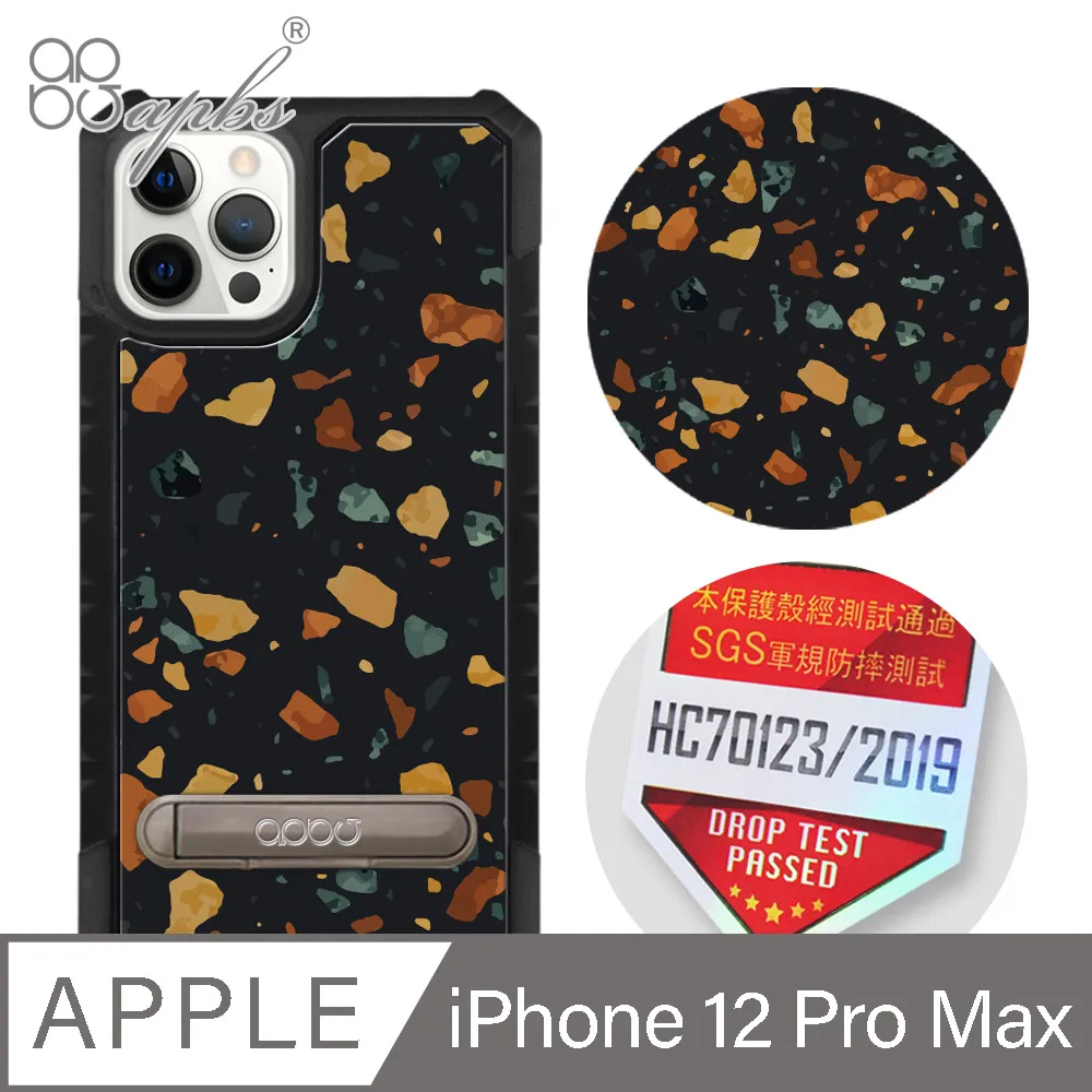 apbs iPhone 12 Pro Max 6.7吋專利軍規防摔立架手機殼-歌德玫瑰(黑殼) 歷史價格詳細信息