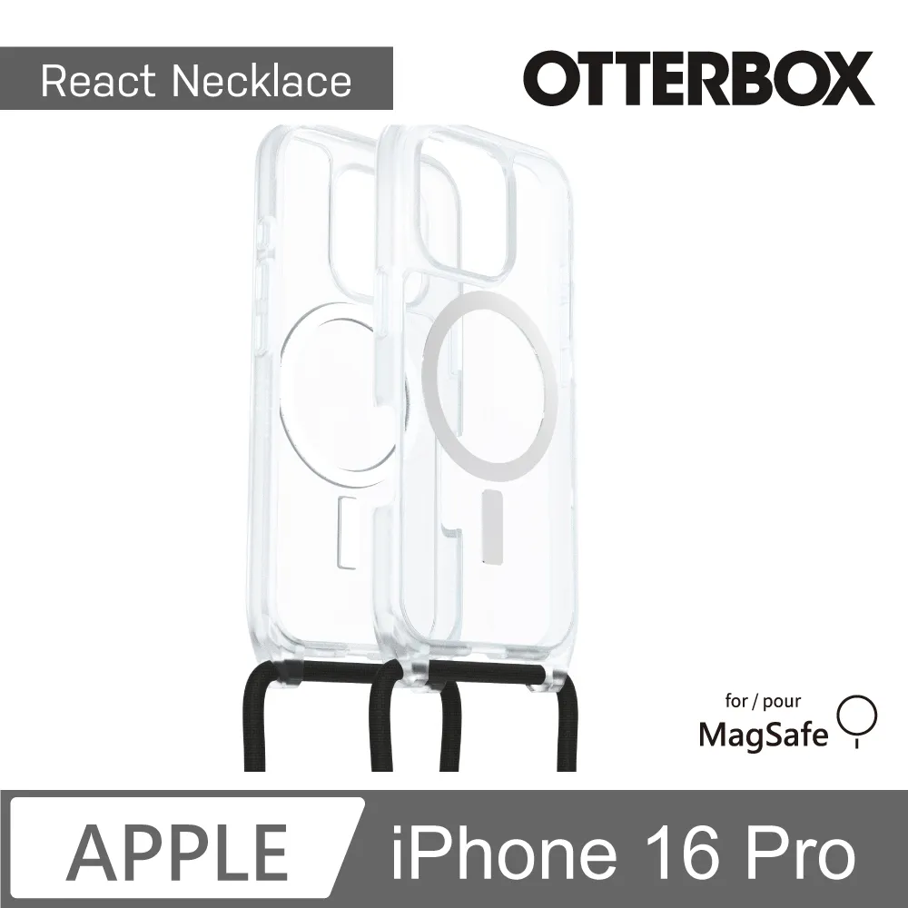 【OtterBox】iPhone 16 Pro 6.3吋 ReactNecklace 簡約掛繩輕透防摔殼-黑(支援MagSafe) 歷史價格詳細信息