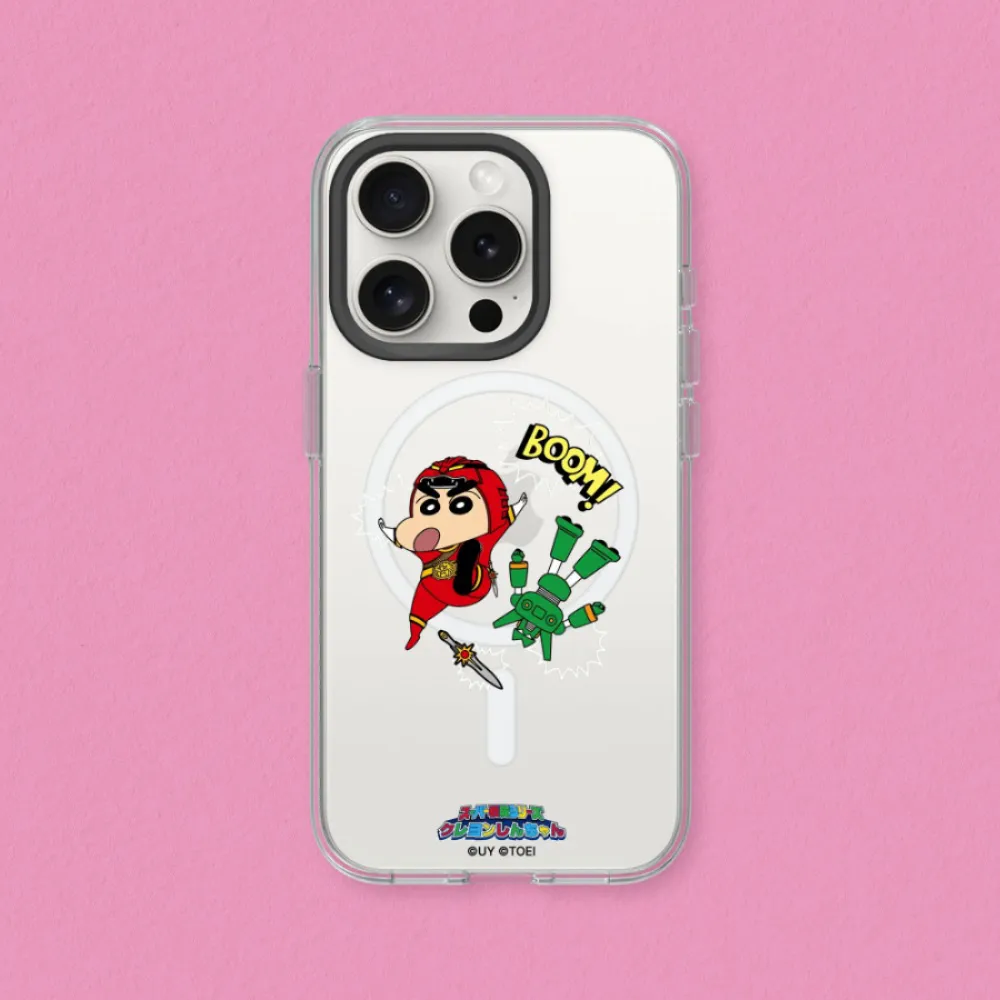 iPhone 15系列Clear(MagSafe 兼容)透明防摔手機殼｜蠟筆小新X超級戰隊系列-小新與康達姆機器人 歷史價格詳細信息