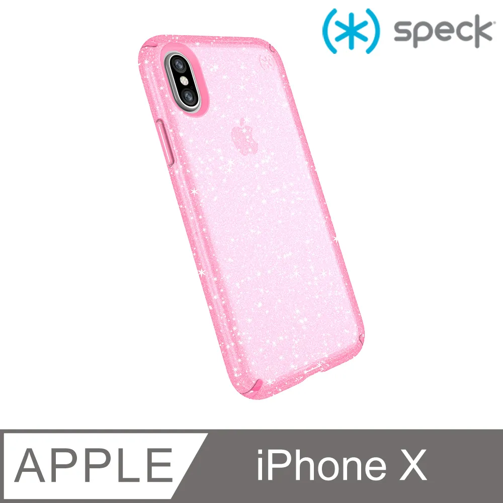 Speck Presidio Clear+Glitter iPhone X 透色+金色玻璃水晶防摔保護殼-透明 歷史價格詳細信息