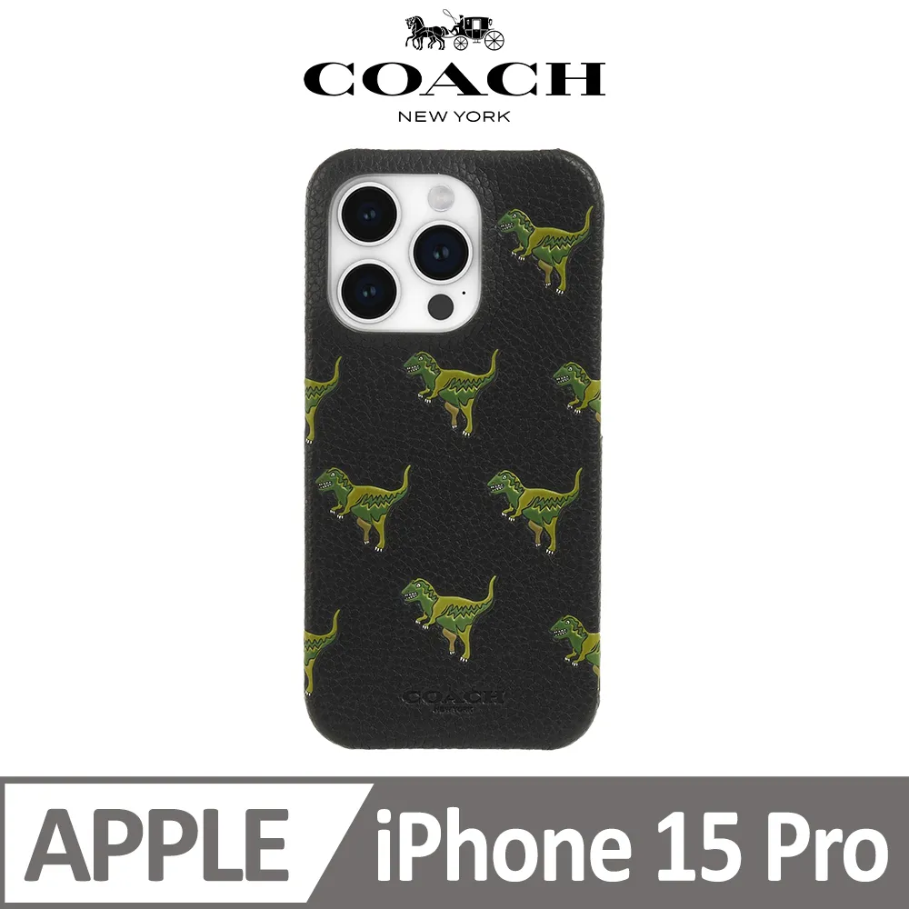 【COACH】iPhone 15 Pro 真皮手機殼 黑色壓花經典大C 歷史價格詳細信息