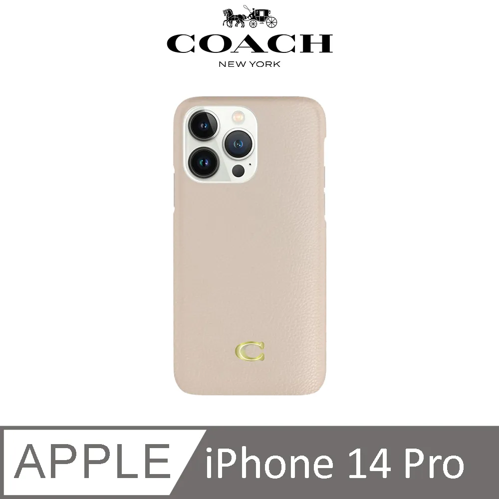 【COACH】iPhone 14 精品真皮手機殼 粉白色經典大C 歷史價格詳細信息
