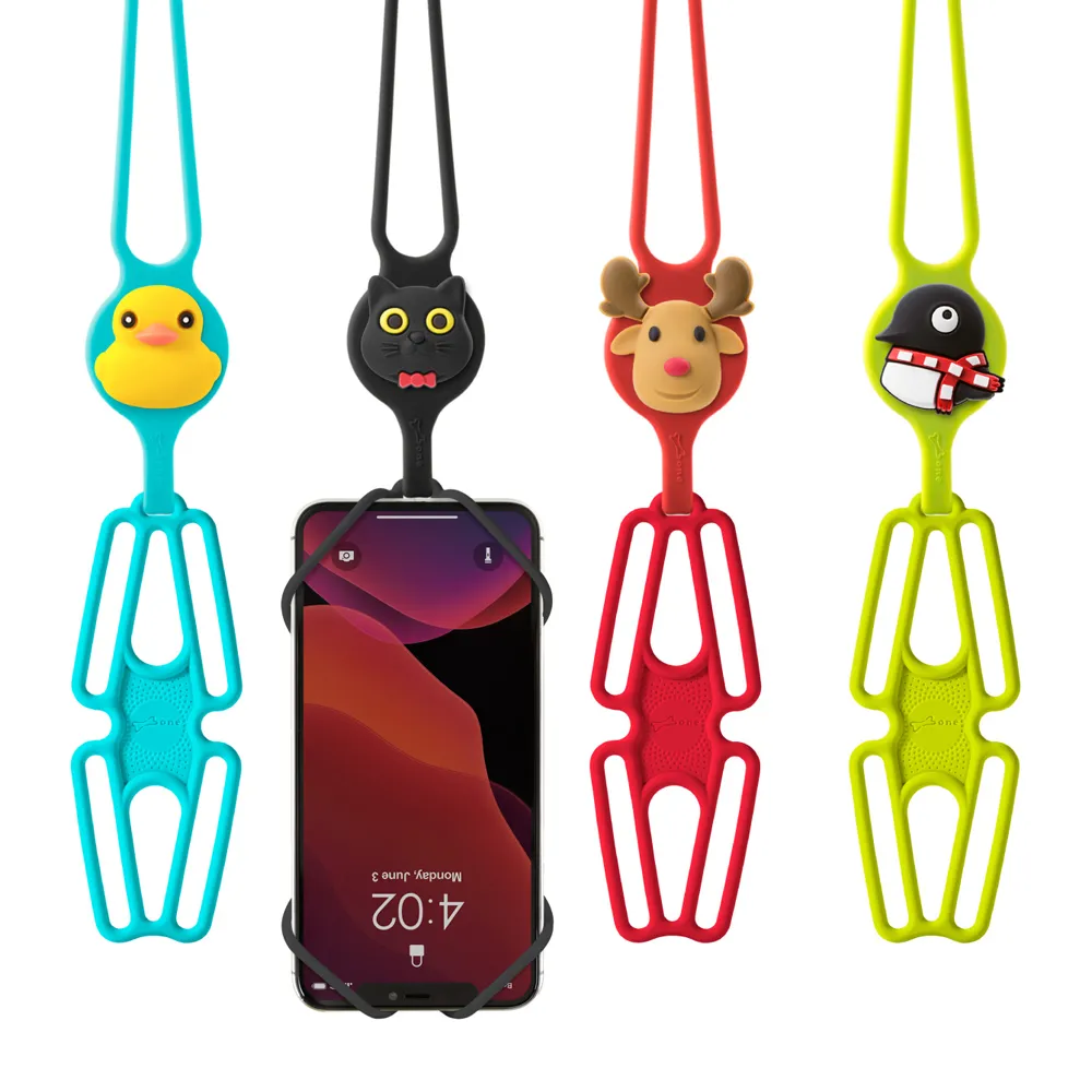 【Bone】頸掛手機綁二代-原創角色 - 黑/喵喵貓/麋鹿/鴨子/企鵝 手機殼 防摔 IPHONE 歷史價格詳細信息