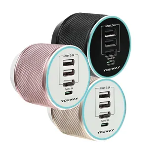 Youway 62W 四孔 充電器 PD3.0 QC4.0 QC3.0 快充 充電頭 快充頭 hTC U12+ U11+ 歷史價格詳細信息