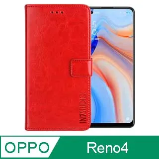 IN7 瘋馬紋 OPPO Reno4 Pro (6.5 吋) 錢包式 磁扣側掀PU皮套 吊飾孔 手機皮套保護殼-紅色 歷史價格詳細信息