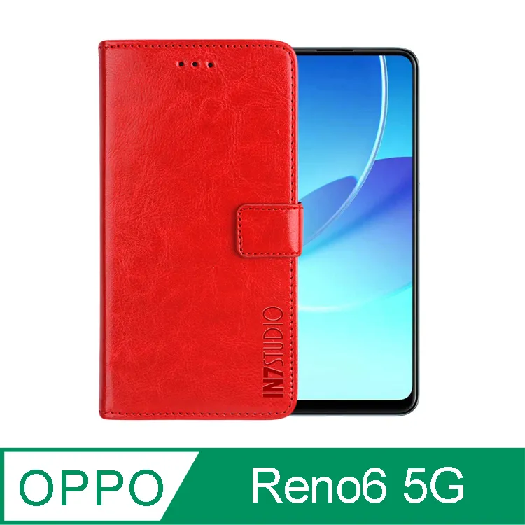 IN7 瘋馬紋 OPPO Reno6 Pro 5G (6.55吋) 錢包式 磁扣側掀PU皮套 吊飾孔 手機皮套保護殼-棕色 歷史價格詳細信息