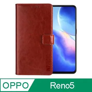 IN7 瘋馬紋 OPPO Reno6 5G (6.43吋) 錢包式 磁扣側掀PU皮套 吊飾孔 手機皮套保護殼-紅色 歷史價格詳細信息