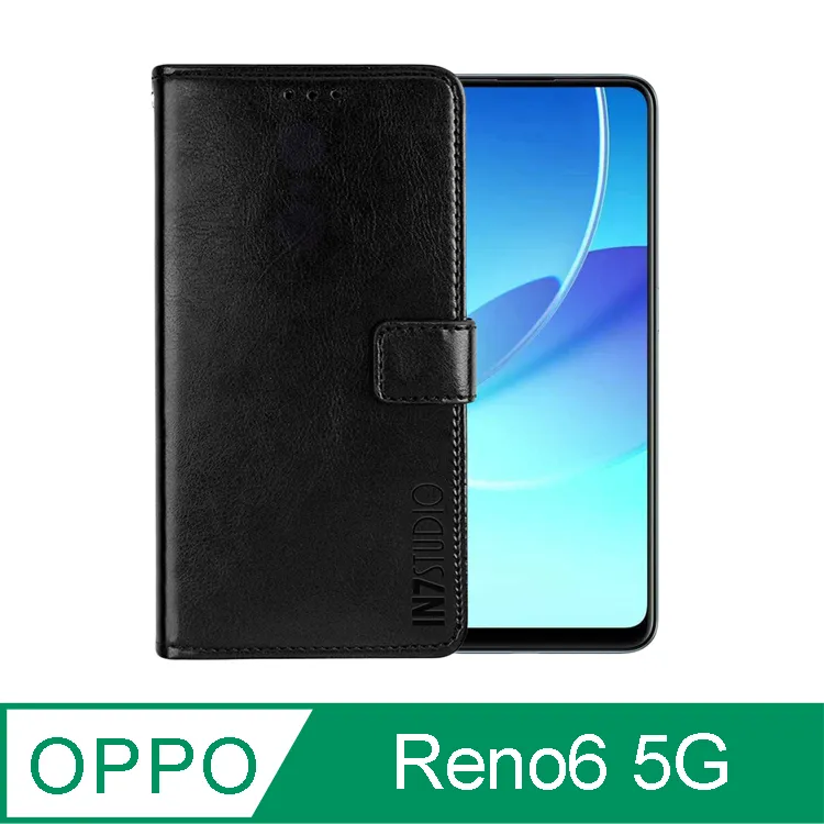 IN7 瘋馬紋 OPPO Reno6 5G (6.43吋) 錢包式 磁扣側掀PU皮套 吊飾孔 手機皮套保護殼-紅色 歷史價格詳細信息