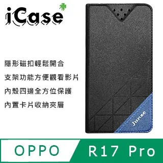 iCase+ OPPO R17 Pro 隱形磁扣側翻皮套(黑) 價格比較,價格查詢,歷史價格詳細信息