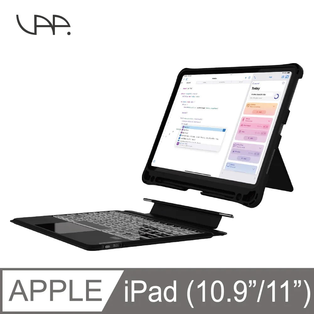 【VAP】iPad 10.9吋 /iPad Pro 11吋專用 二合一防摔含觸控板藍牙鍵盤-背光款 歷史價格詳細信息