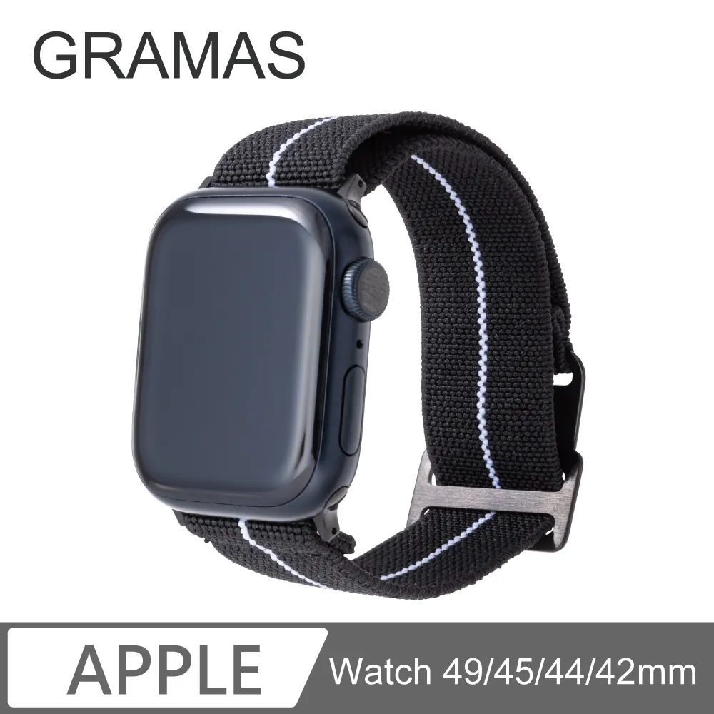 Gramas Apple Watch 42/44/45mm 法國海軍帆布錶帶-黑 歷史價格詳細信息