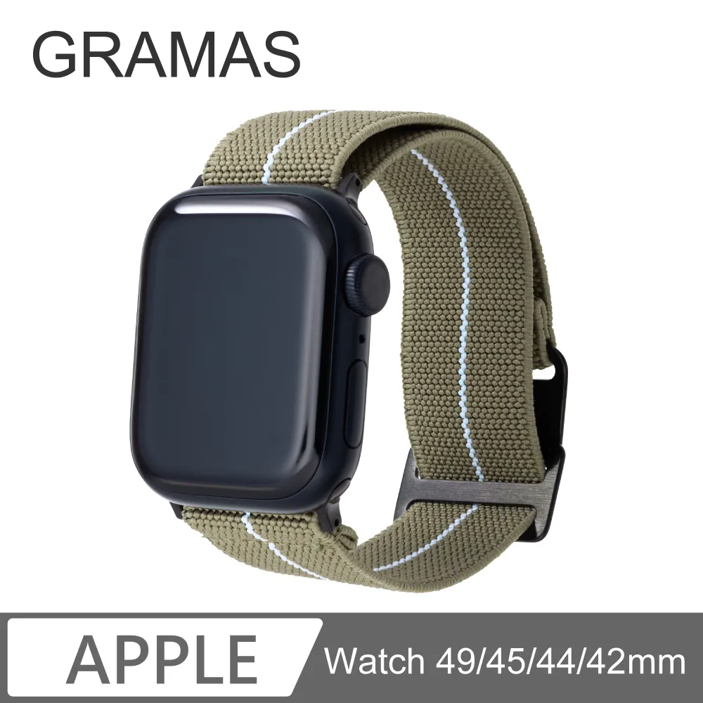 Gramas Apple Watch 42/44/45mm 法國海軍帆布錶帶-黑 歷史價格詳細信息