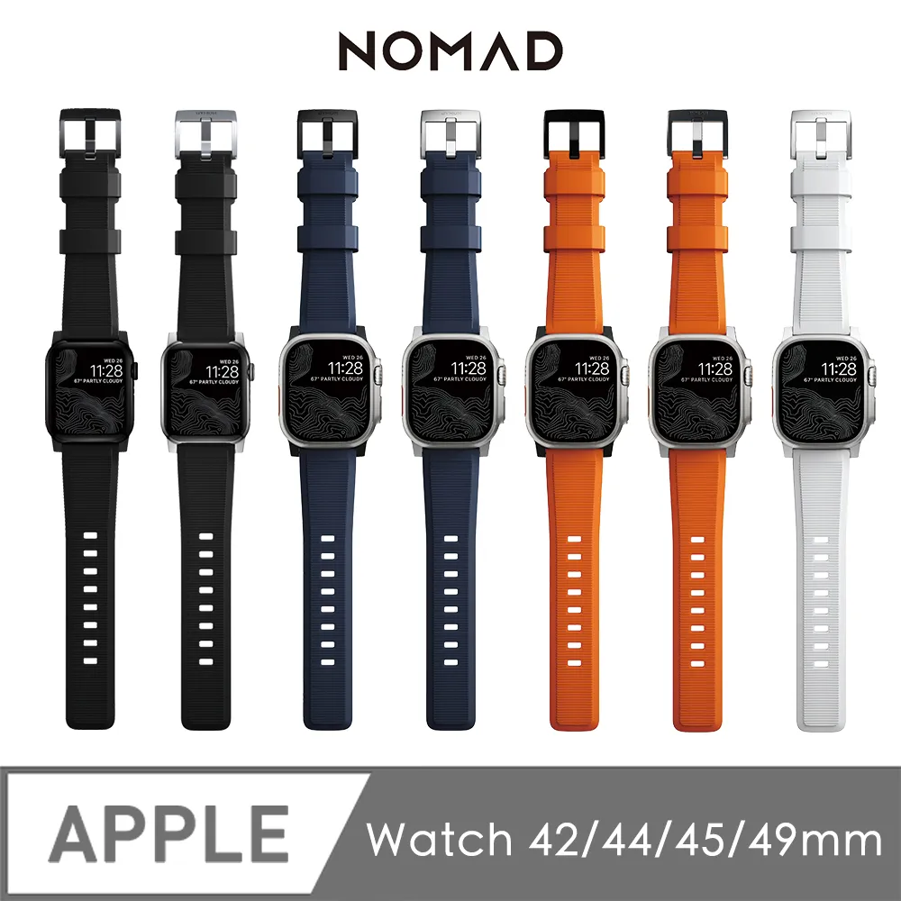 美國 NOMAD APPLE WATCH 專用高性能橡膠質感錶帶-42/44mm (銀) 歷史價格詳細信息
