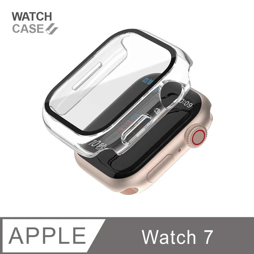 Apple Watch 7 保護殼 簡約輕薄 防撞 防摔 錶殼 鋼化玻璃 二合一 適用蘋果手錶 - 櫻花粉 歷史價格詳細信息
