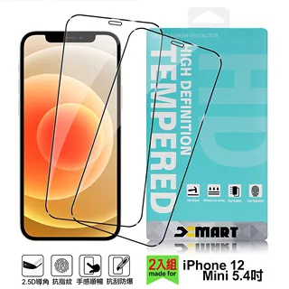 Xmart for iPhone 12 Pro Max 6.7吋 高透光2.5D滿版玻璃貼-黑2張 歷史價格詳細信息