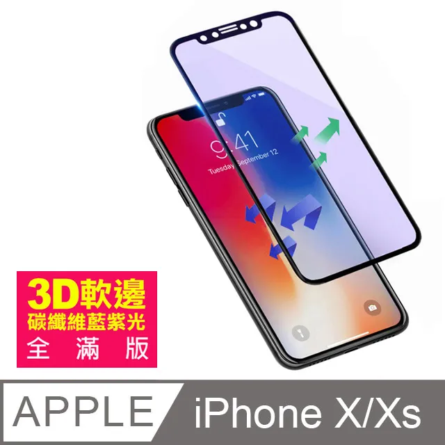 iPhone X/XS 藍紫光 手機鋼化膜保護貼 歷史價格詳細信息