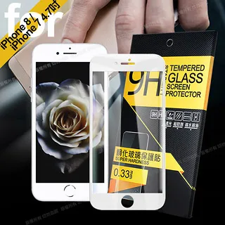 NISDA iPhone 7 / i7 4.7吋 滿版鋼化 0.33mm玻璃保護貼-時尚白 歷史價格詳細信息