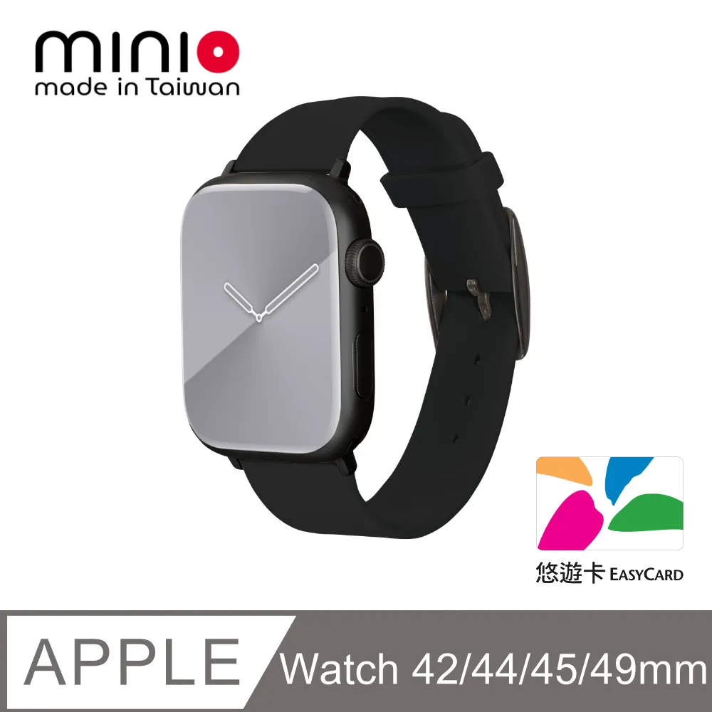 minio Apple Watch New 2.0官方認證客製晶片防水矽膠悠遊卡錶帶 午夜黑 42/44/45/49mm 歷史價格詳細信息