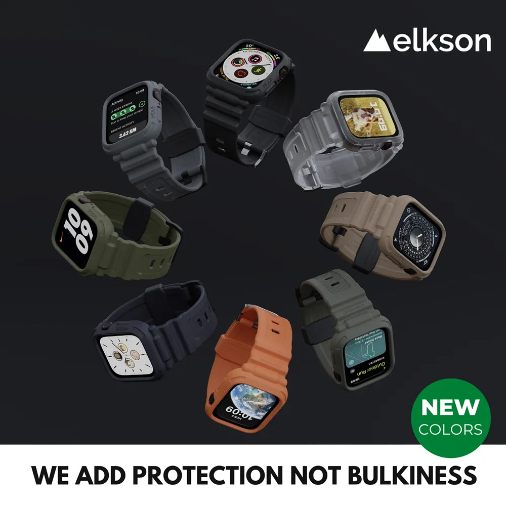 Elkson Apple Watch 8/7/6/5/4/SE Quattro Pro柔韌透氣耐磨防震防水TPU一體成形軍規錶帶45/41mm 歷史價格詳細信息