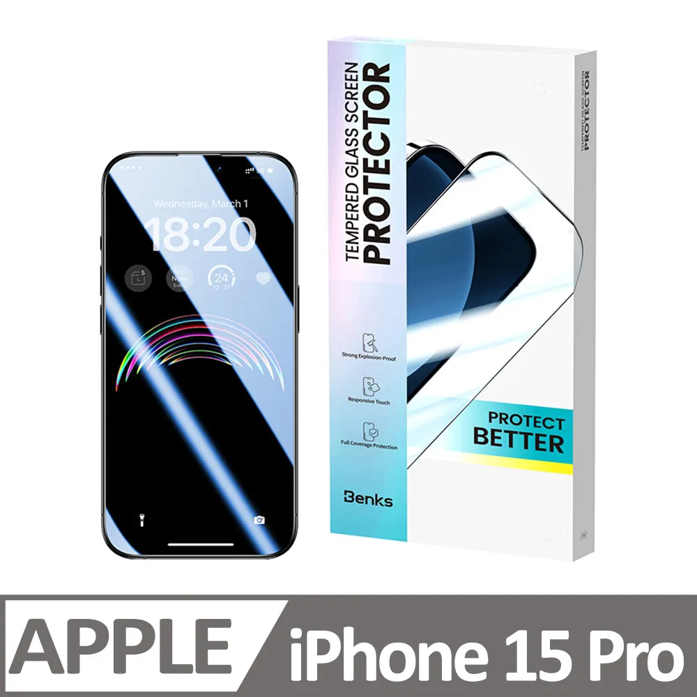 【Benks】iPhone 15 /14Pro(6.1吋)美國康寧授權鋼化膜 高清防爆3D滿版保護貼(附無塵太空艙貼膜神器) 歷史價格詳細信息
