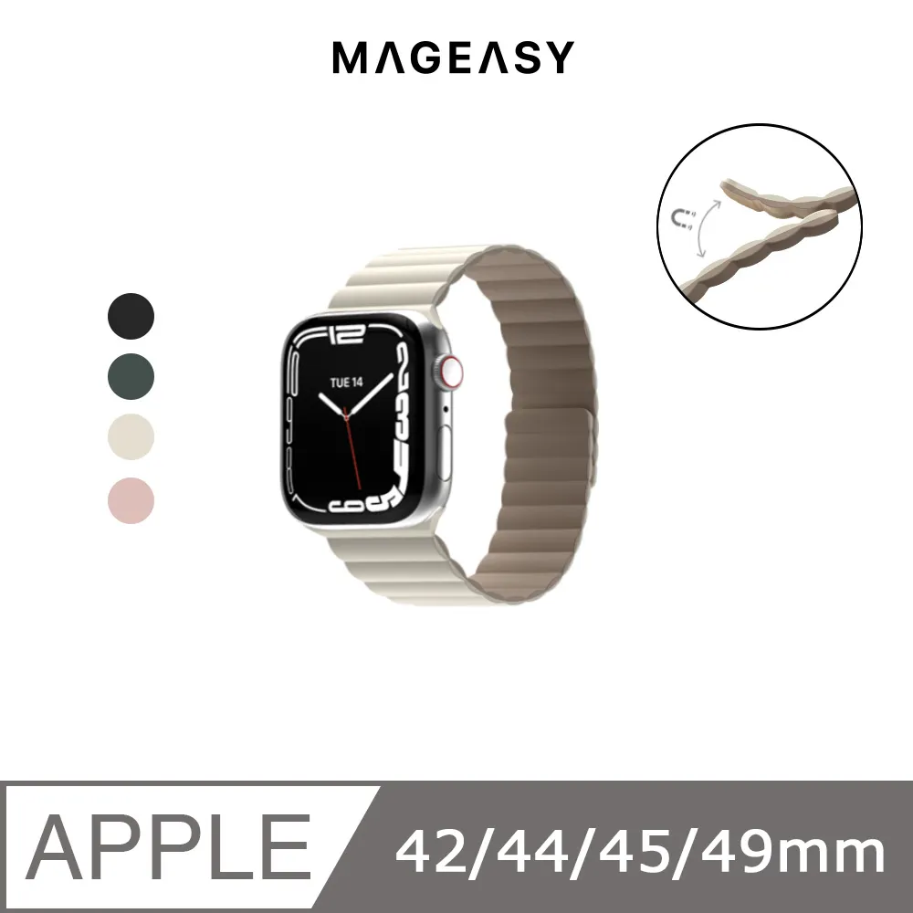 魚骨牌 MAGEASY 磁吸 矽膠 錶帶 適 Apple watch 38 40 41 42 44 45 49 mm 歷史價格詳細信息