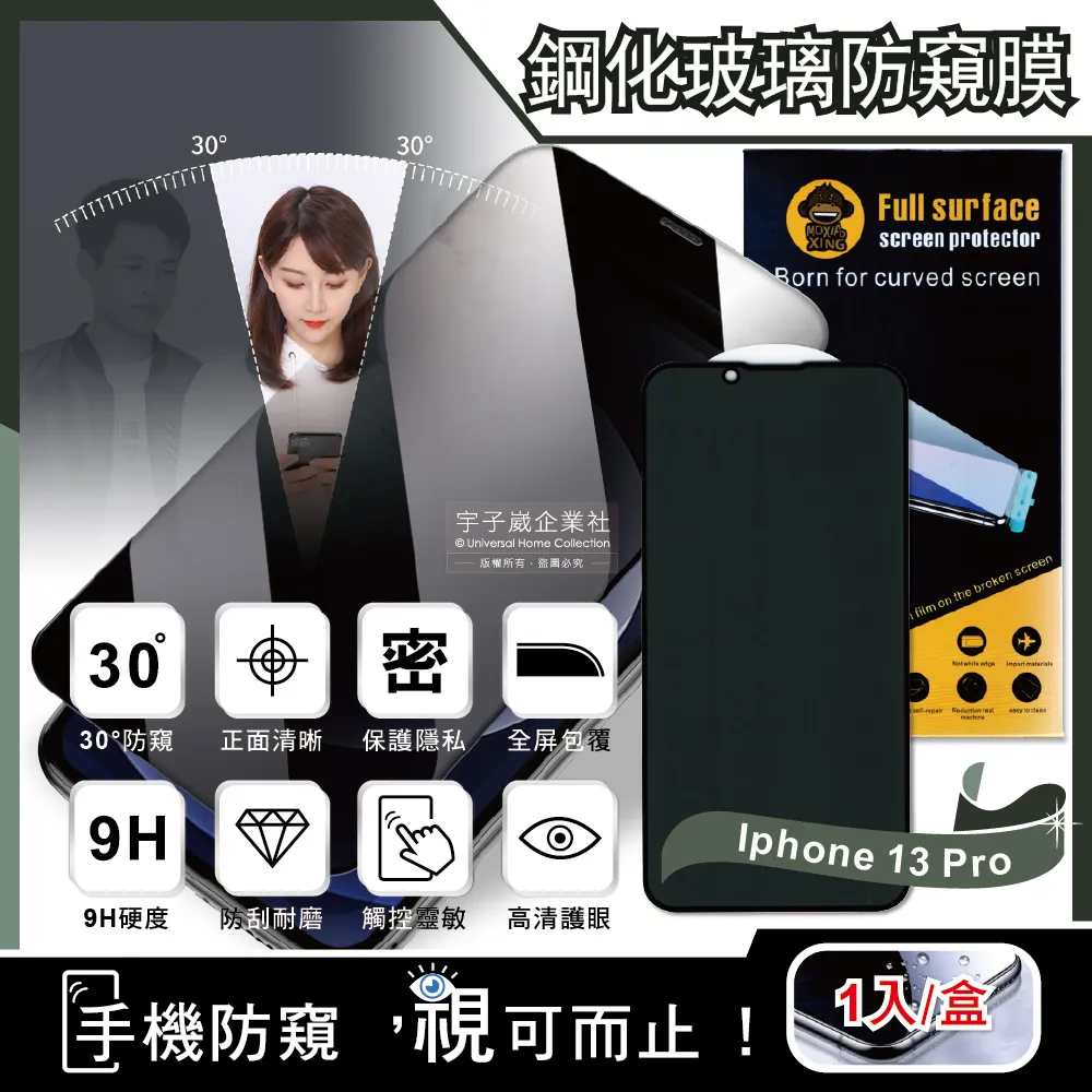 TEMPERED-iphone14 Plus全屏包覆9H鋼化玻璃30°防窺蘋果手機螢幕保護貼膜1片/盒 歷史價格詳細信息