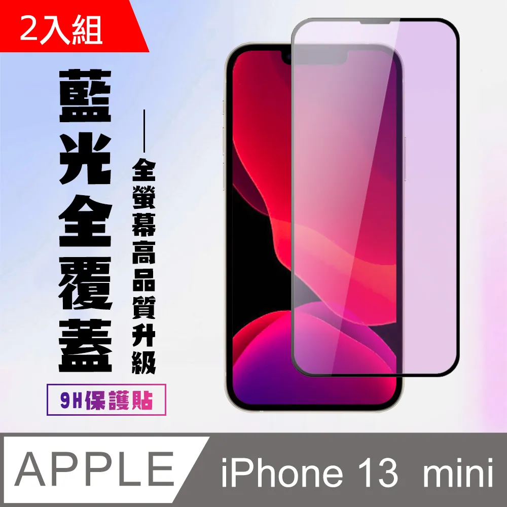 【IPhone 13 MINI】 5D高清藍光保護貼保護膜 黑框藍光全覆蓋鋼化玻璃膜 防刮防爆-2入組 歷史價格詳細信息