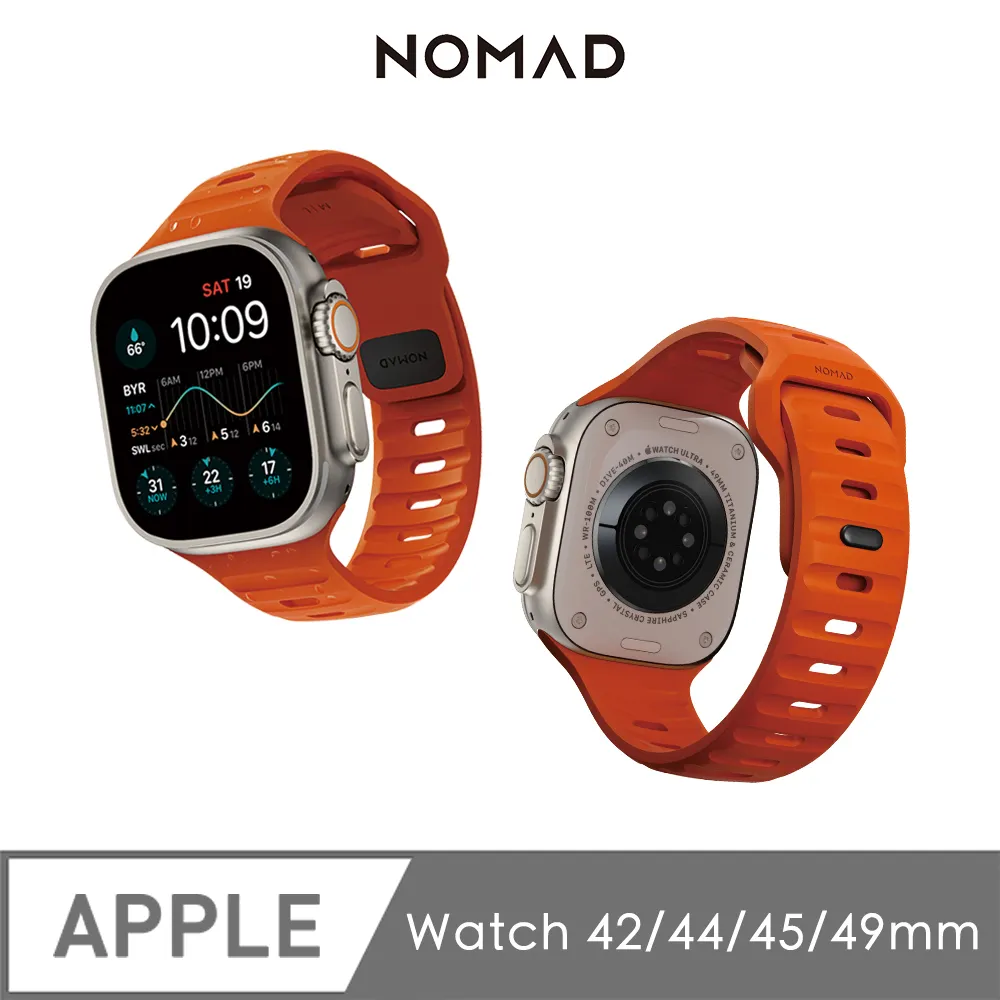 美國NOMAD Apple Watch專用運動風FKM橡膠錶帶-49/45/44/42mm-Blaze 活力橙 歷史價格詳細信息