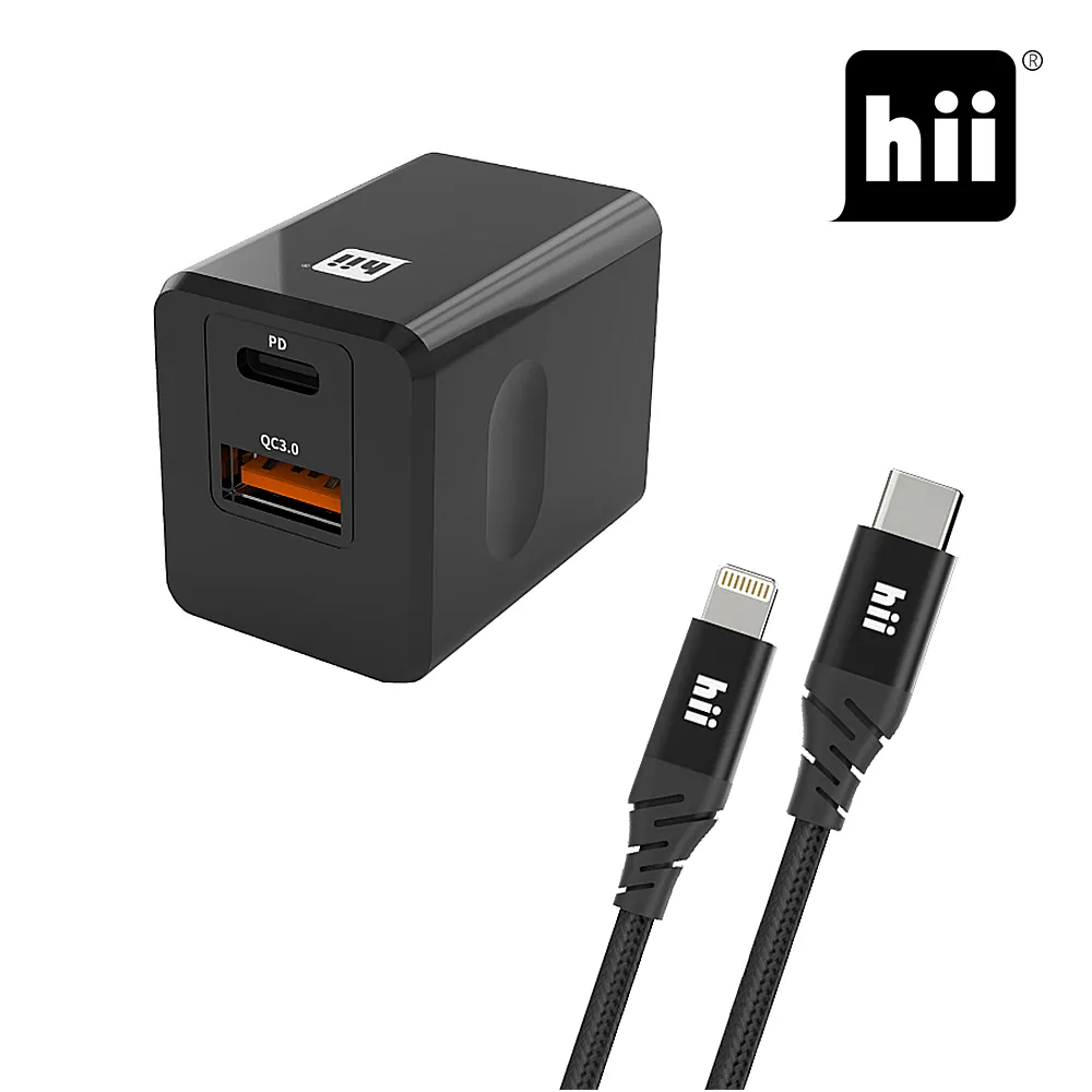 Hii PD+QC3.0 20W雙孔急速充電器-黑色 歷史價格詳細信息