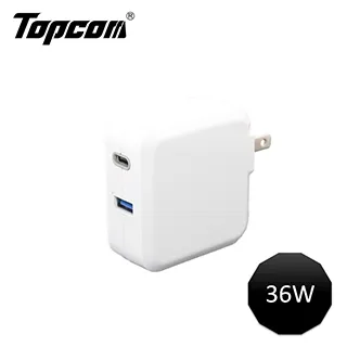 Topcom 36W Type C PD3.0/USB QC3.0 可折疊插頭電源急快速充電器 歷史價格詳細信息