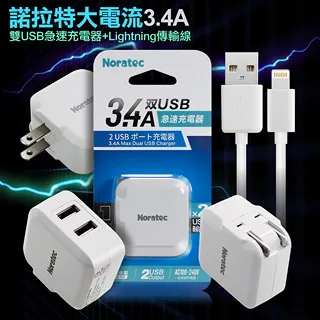 Noratec A340雙USB輸出-粉+MyStyle 二出三 6用型快充線-白 歷史價格詳細信息