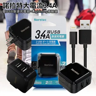 Noratec A340雙USB輸出-粉+MyStyle 二出三 6用型快充線-白 歷史價格詳細信息
