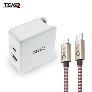 TEKQ PD QC3.0 57W 快速旅行萬用充電器 + TEKQ 蘋果MFI認證 快充傳輸線 120cm 歷史價格詳細信息