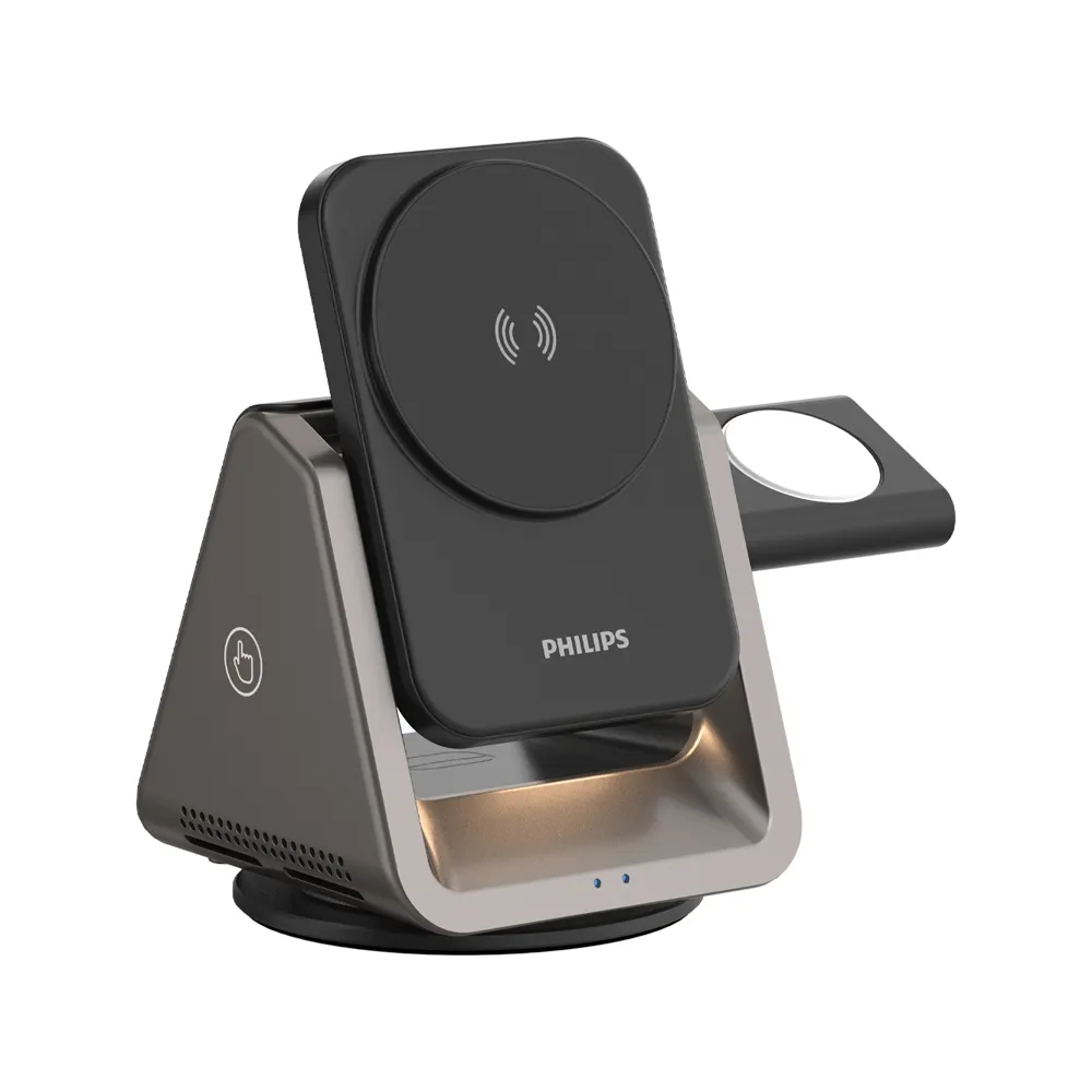 【PHILIPS飛利浦】黑金剛磁吸三合一充電座 磁吸充電座 無線充電座 充電座 無線充電 磁吸充電 Magsafe 歷史價格詳細信息