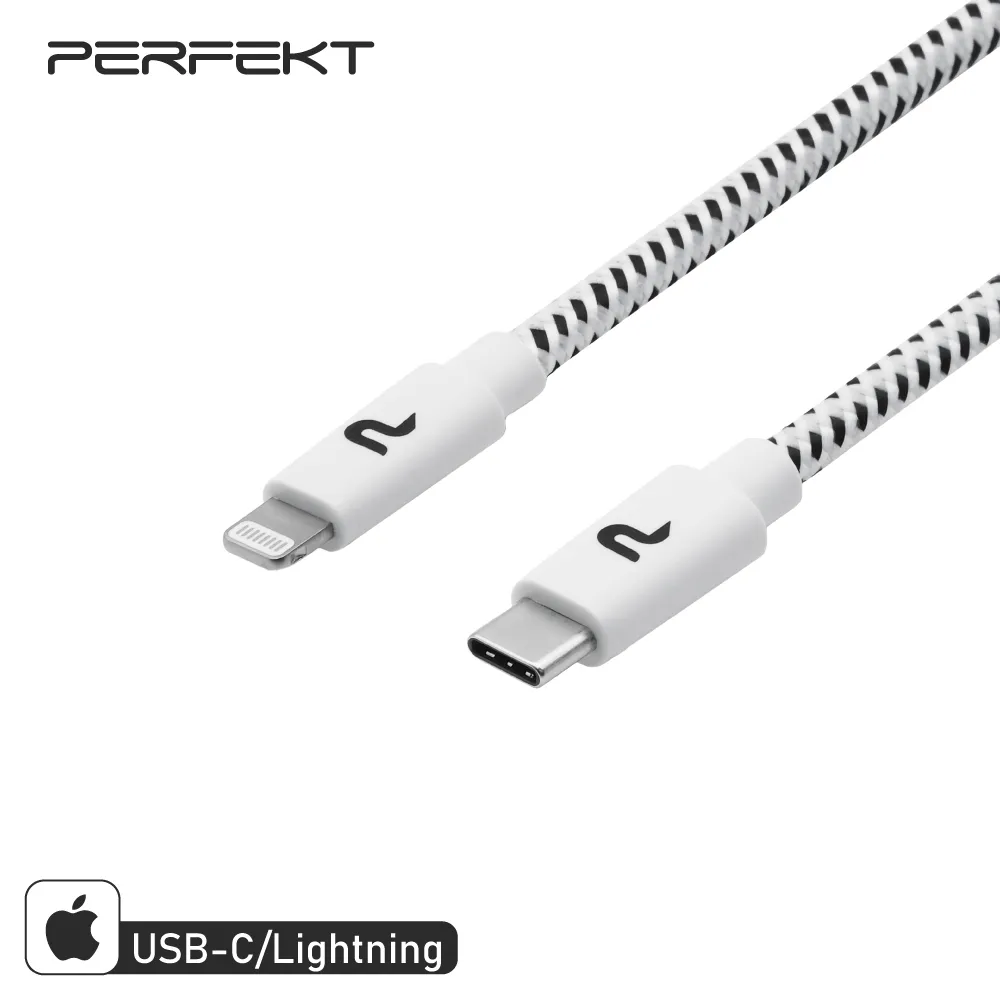 PERFEKT USB-C to Lightning 鋁合金編織快速充電傳輸線(200cm)-白金 歷史價格詳細信息