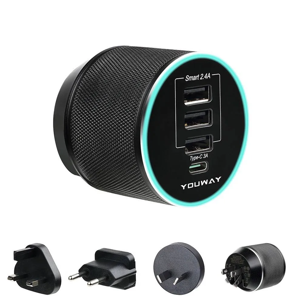 Youway 62W 四孔 充電器 PD3.0 QC4.0 QC3.0 快充 充電頭 快充頭 hTC U12+ U11+ 歷史價格詳細信息