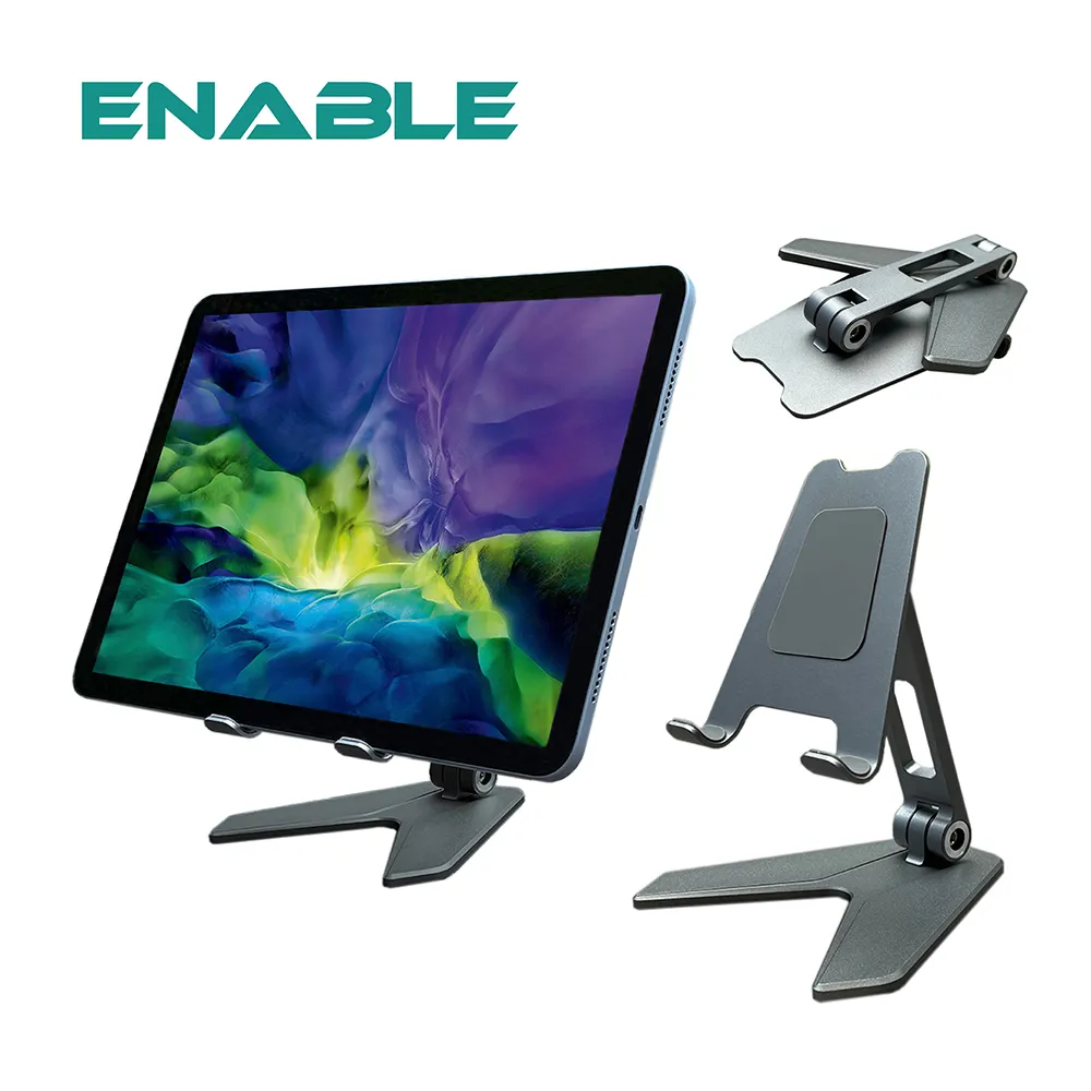 【ENABLE】雙折多角度 鋁合金 手機支架 平板支架 折疊懶人支架 直播手機架 手機座 歷史價格詳細信息