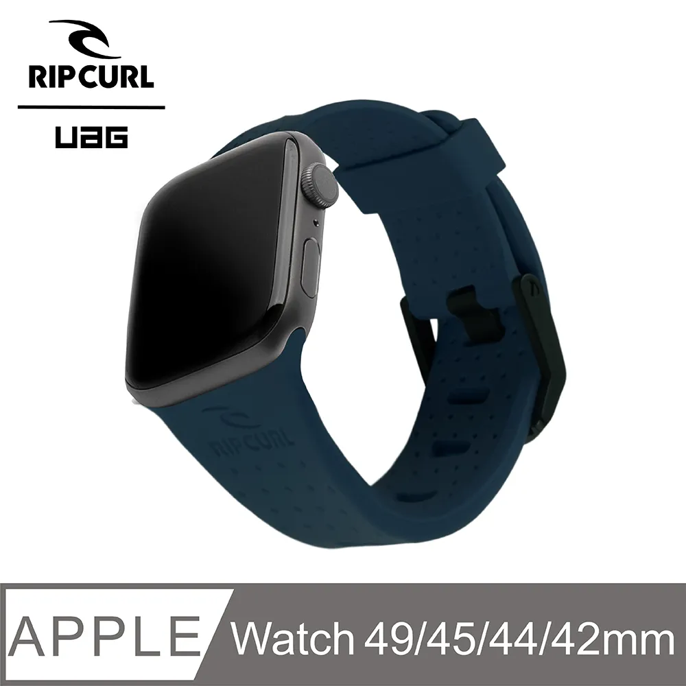 UAG X RIP CURL Apple Watch 42/44/45/49mm 雙色矽膠運動錶帶-綠松黑 歷史價格詳細信息
